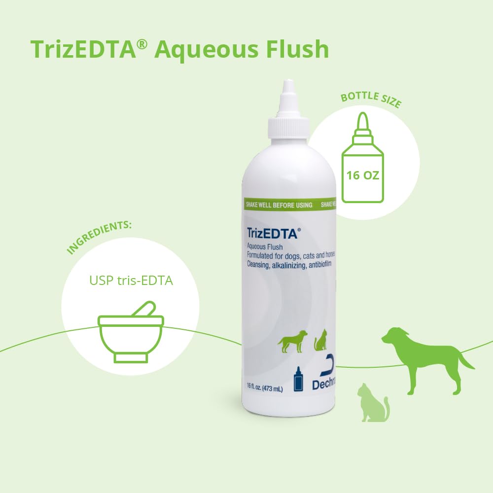 Nettoyage des oreilles des chiens et chats avec TrizEDTA Aqueous Flush.