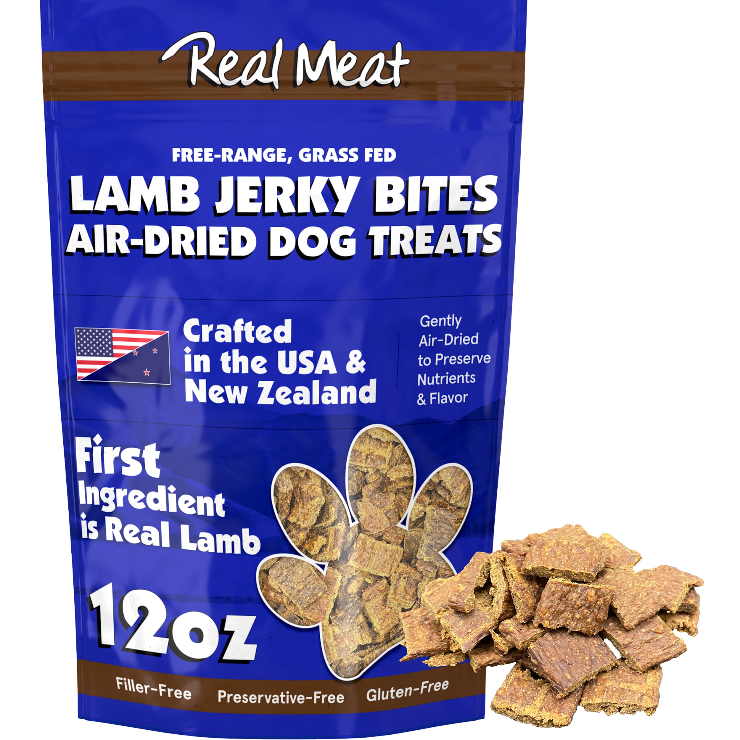TRMC friandises chien jerky d'agneau, morceaux pratiques pour l'entraînement.