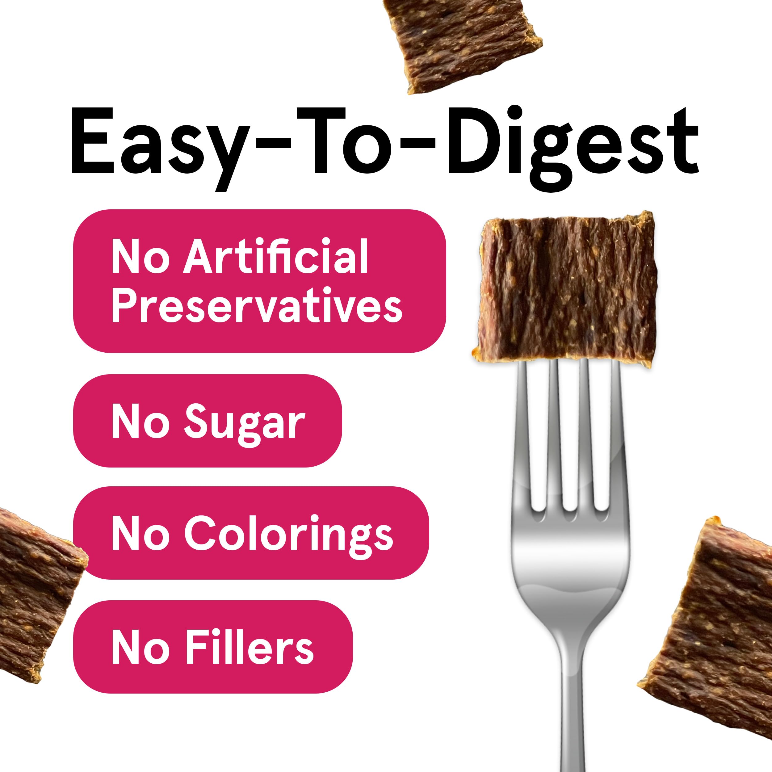 TRMC sans additifs colorants, friandises faciles à digérer.