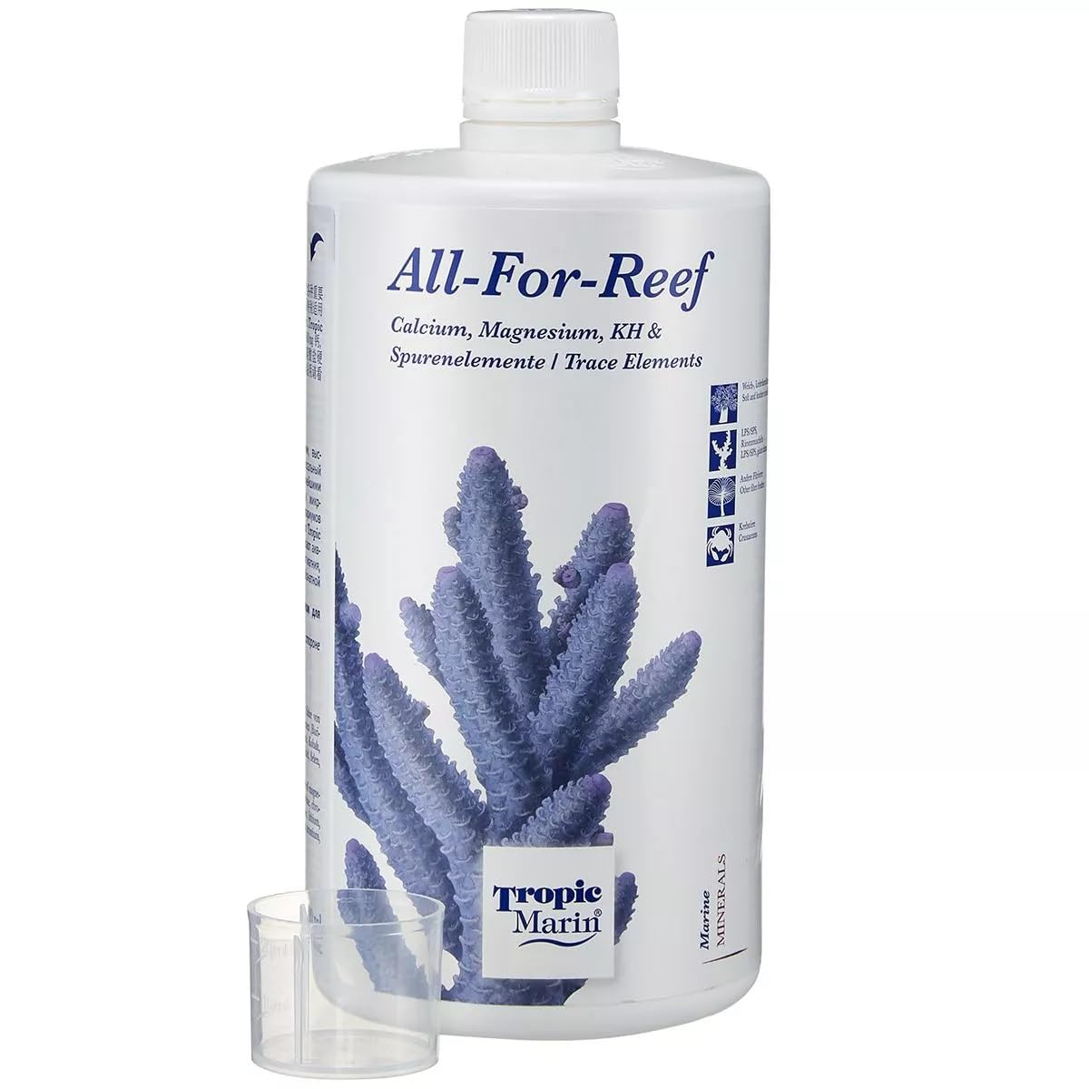 Tropic Marin All for Reef – bouteille 1000 ml, solution simple pour dosage et stabilité du bac récif.
