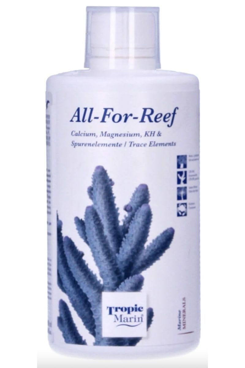 Tropic Marin All-for-Reef Liquide, bouteille prête à l’emploi avec pompe doseuse, pour dosage précis dans votre bac récifal.