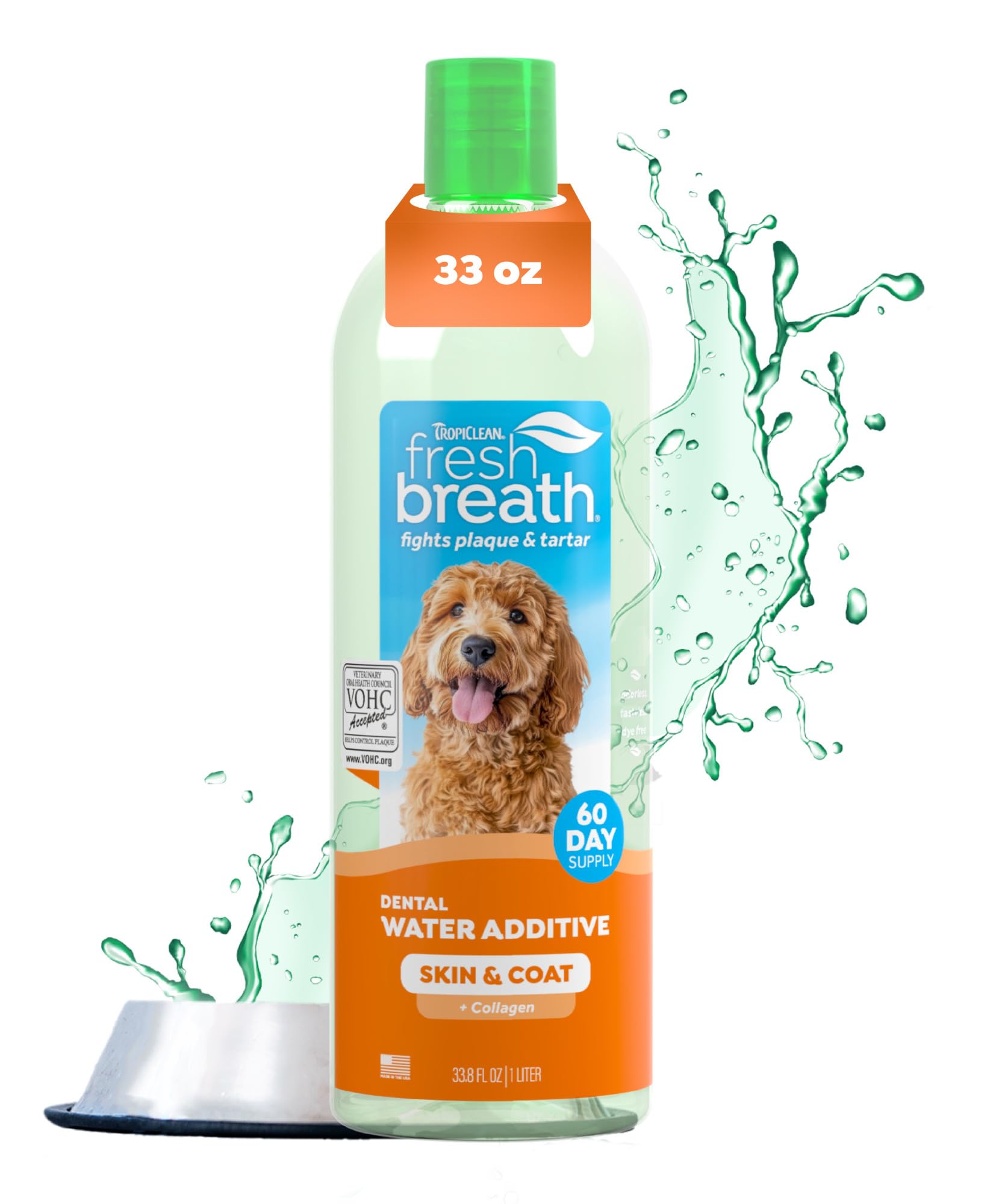 TropiClean bouteille eau haleine, haleine plus fraîche pour chien.