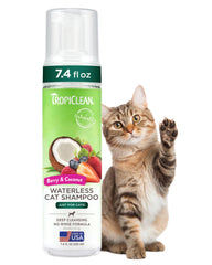 TropiClean Shampoing Sec Berry & Coconut – bouteille prête à usage sans rinçage