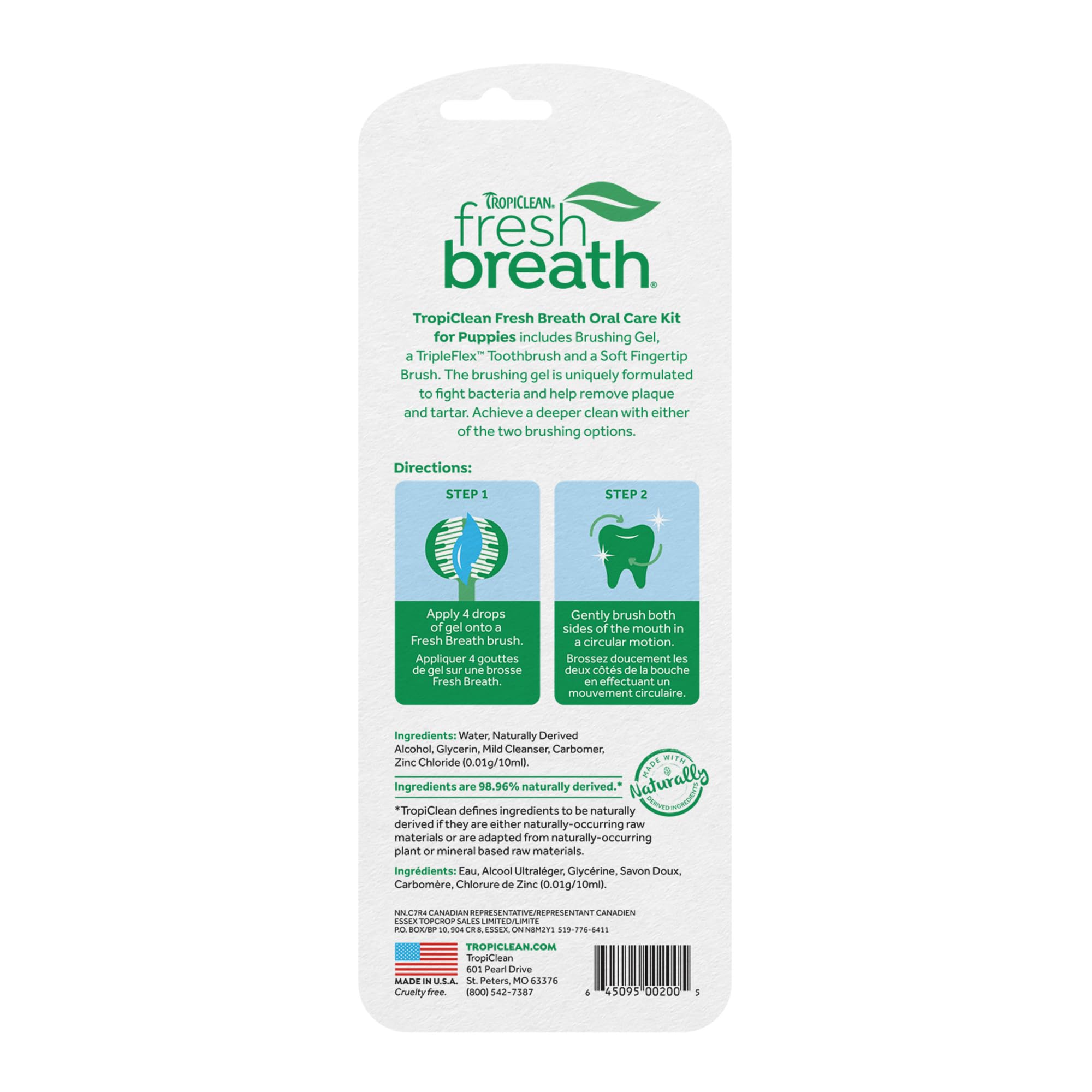 TropiClean brosse-dents tripleflex chiots: nettoyage en douceur des dents.