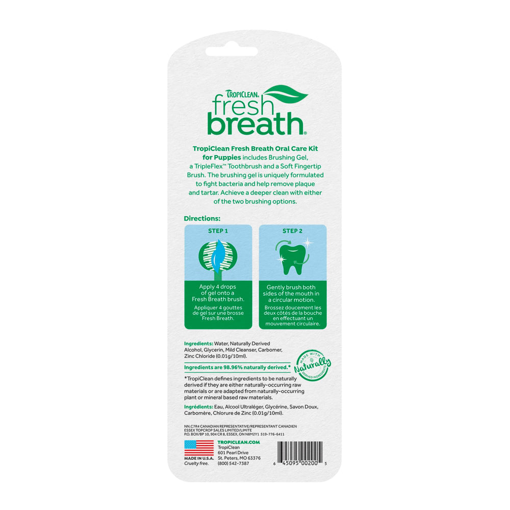 TropiClean brosse-dents tripleflex chiots: nettoyage en douceur des dents.