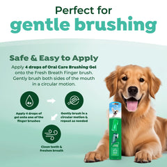 Brosse-doigt TropiClean adaptée à toutes les tailles de chiens.