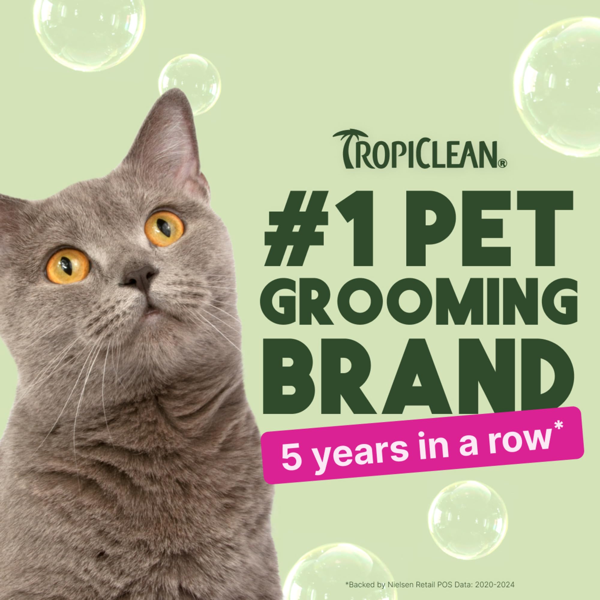Chat content après Shampoing Sec TropiClean – pelage doux