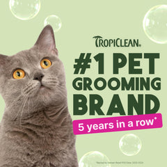 Chat content après Shampoing Sec TropiClean – pelage doux