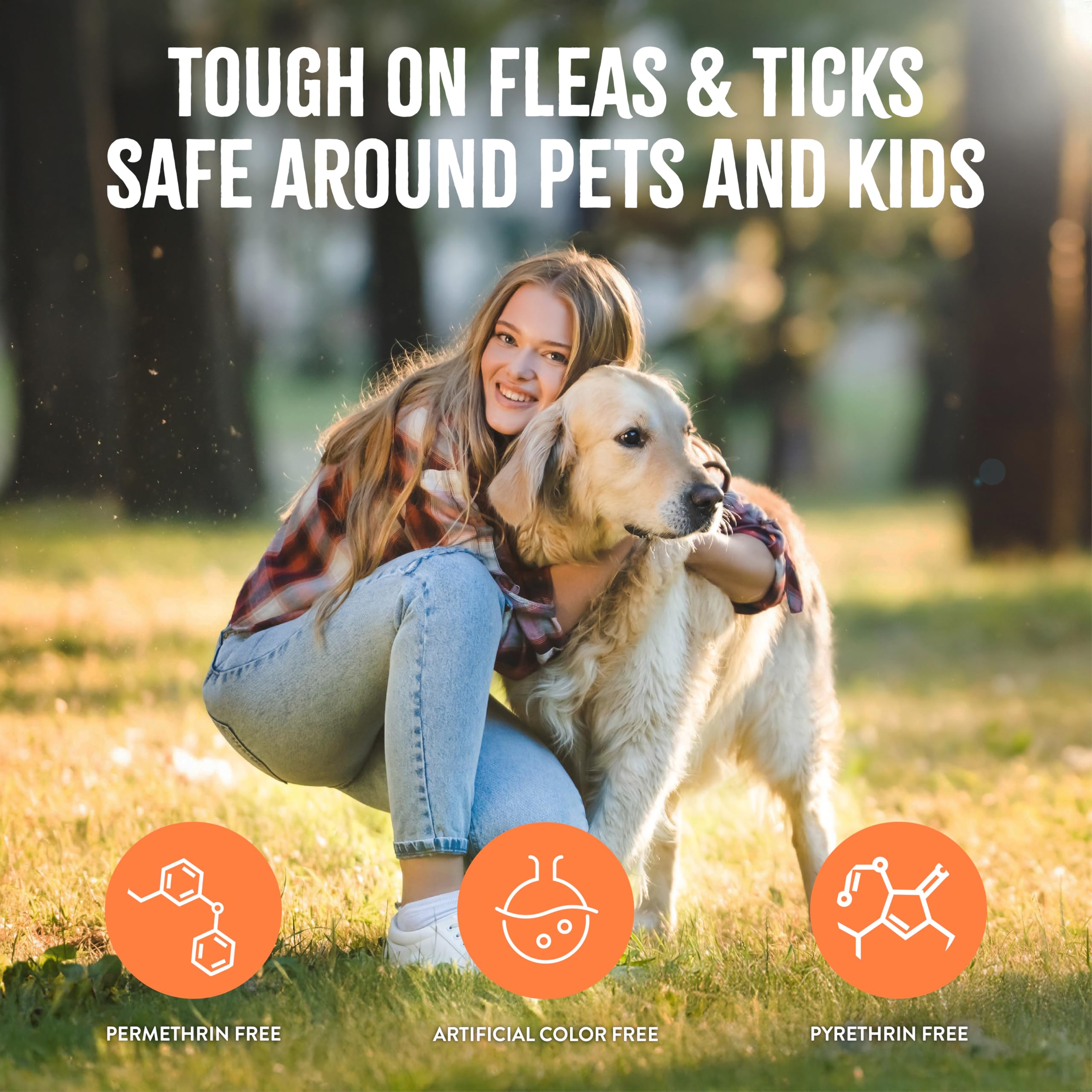 TropiClean Compatibilité avec Spot-On — chien après spray, utilisation sécurisée.