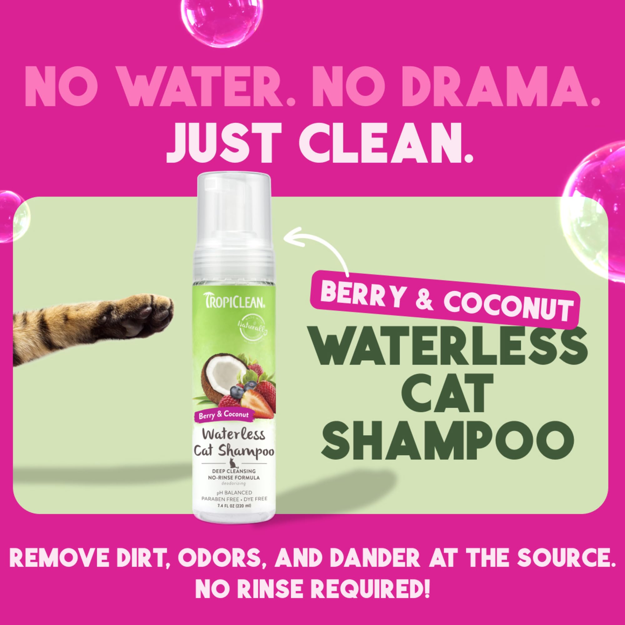 Étiquette TropiClean Berry & Coconut – emballage clair pour choisir un soin naturel
