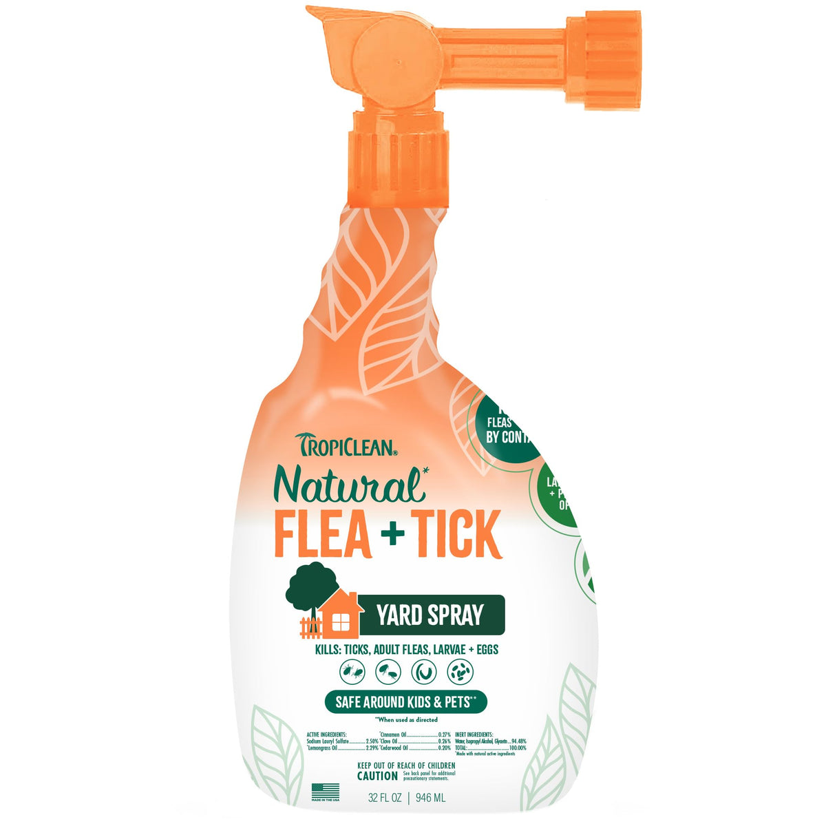 TropiClean Extérieur – Bouteille prête pour traitement du jardin contre les nuisibles.