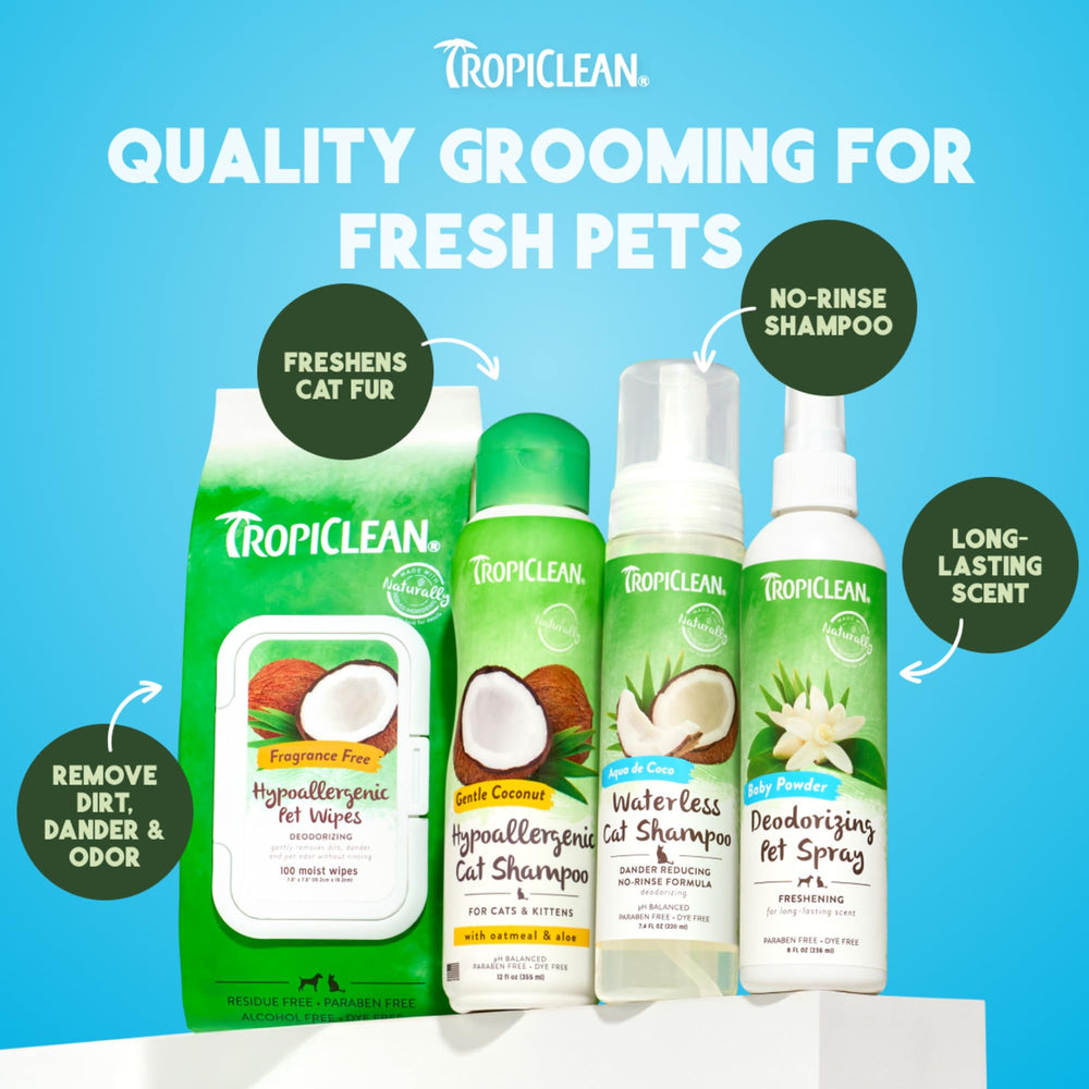 TropiClean Fabrique Aux États‑Unis Étiquette: qualité locale et traçabilité.
