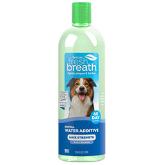 TropiClean Fresh Breath: blanchiment dents, solution aqueuse pour chien.