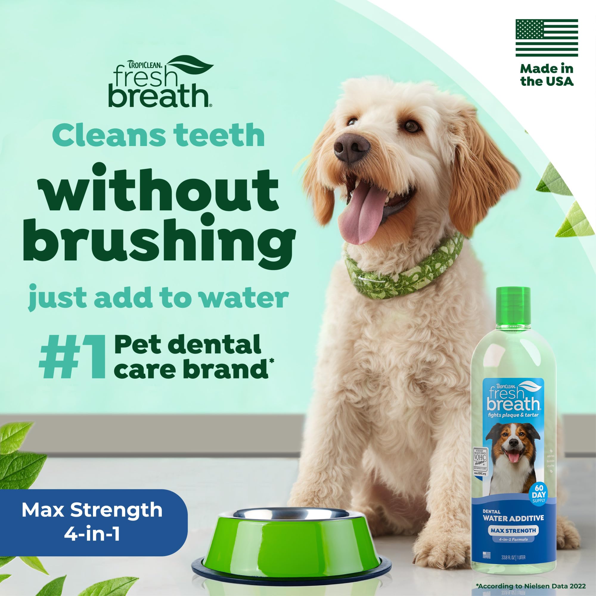 TropiClean Fresh Breath: dose quotidienne sans goût pour chiens.