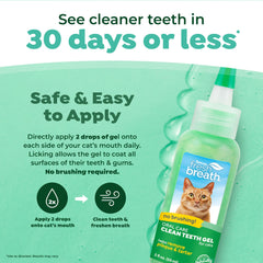 Gel dentifrice menthe TropiClean chat, haleine plus fraiche.