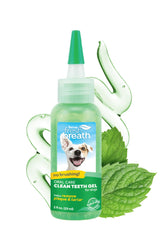 Flacon TropiClean Gel Dents pour Chiens, pratique et facile à utiliser.