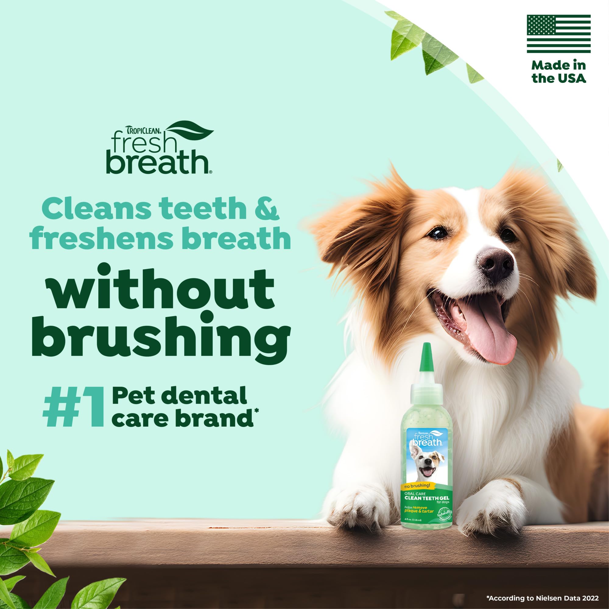 TropiClean haleine fraîche pour chien grâce au gel dentaire.