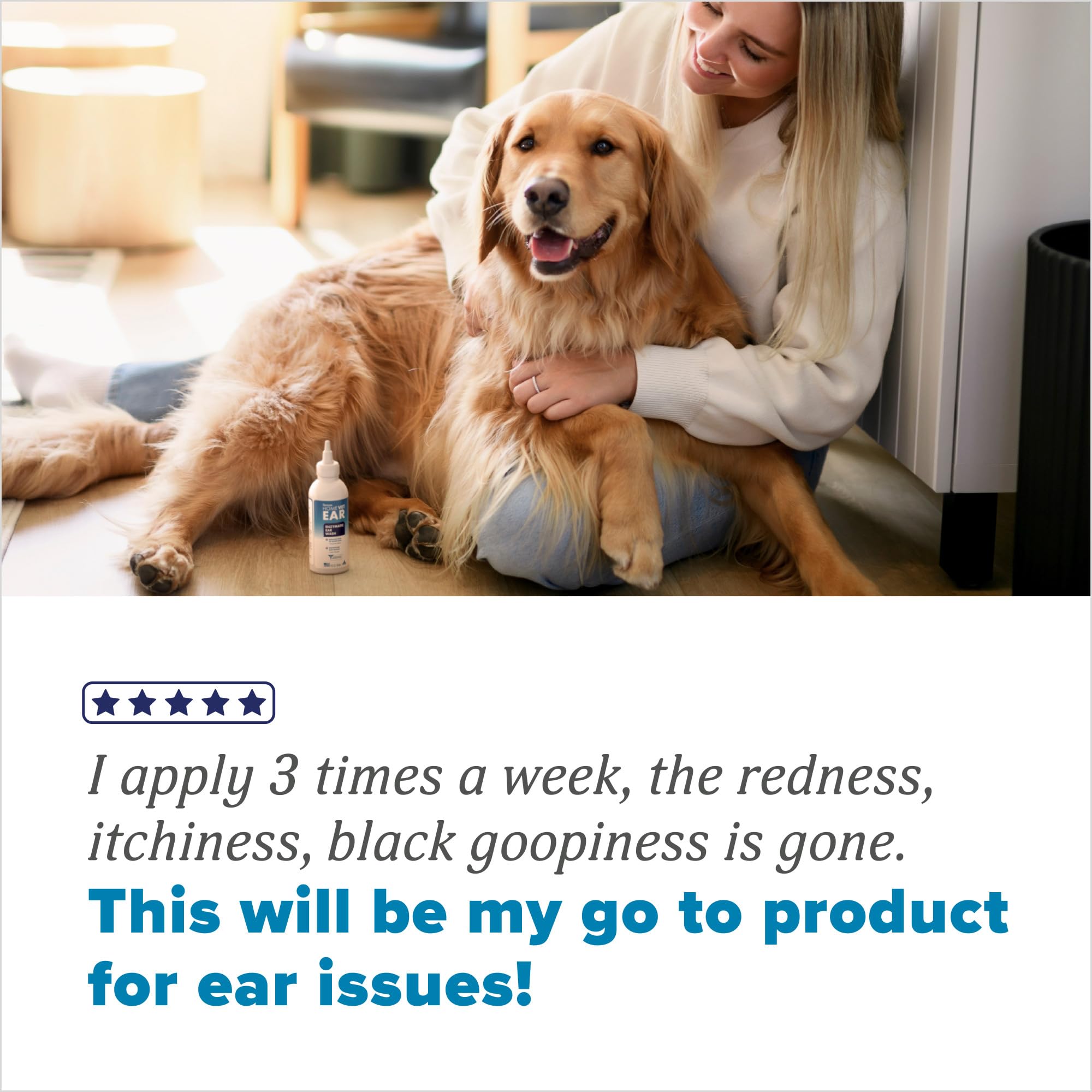 TropiClean HomeVet approuvé par les vétérinaires pour l'hygiène des oreilles.