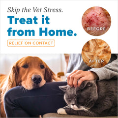 TropiClean HomeVet brume hydratante apaisante sur peau irritée