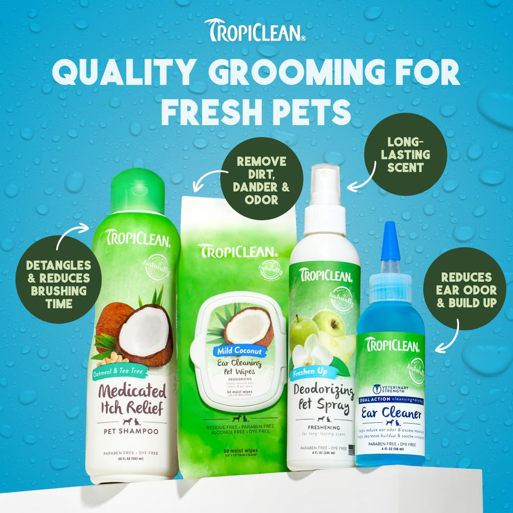 TropiClean aide à prendre soin des oreilles des chiens et chats au quotidien.
