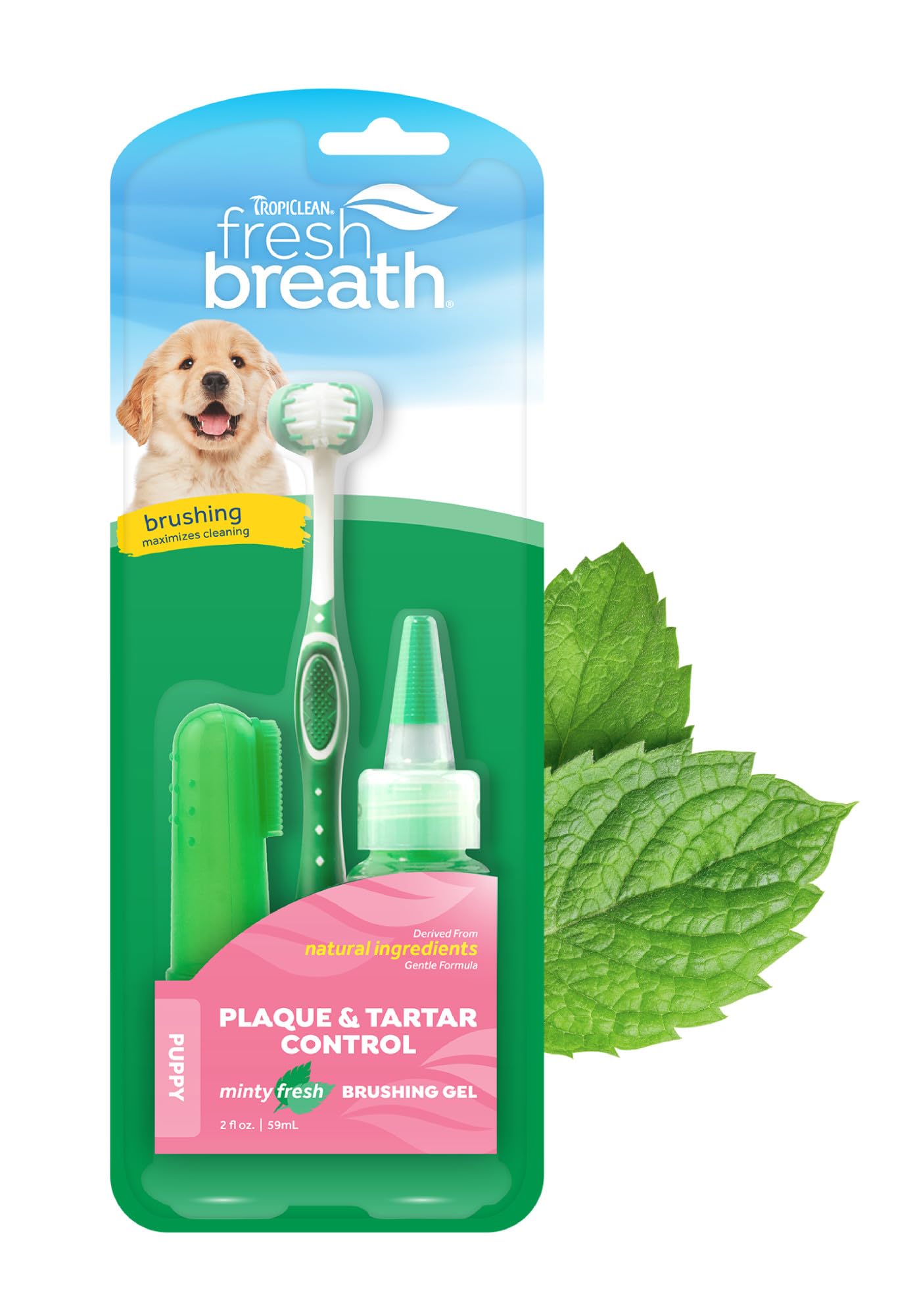 TropiClean kit-brossage chiots: facilite le brossage quotidien.