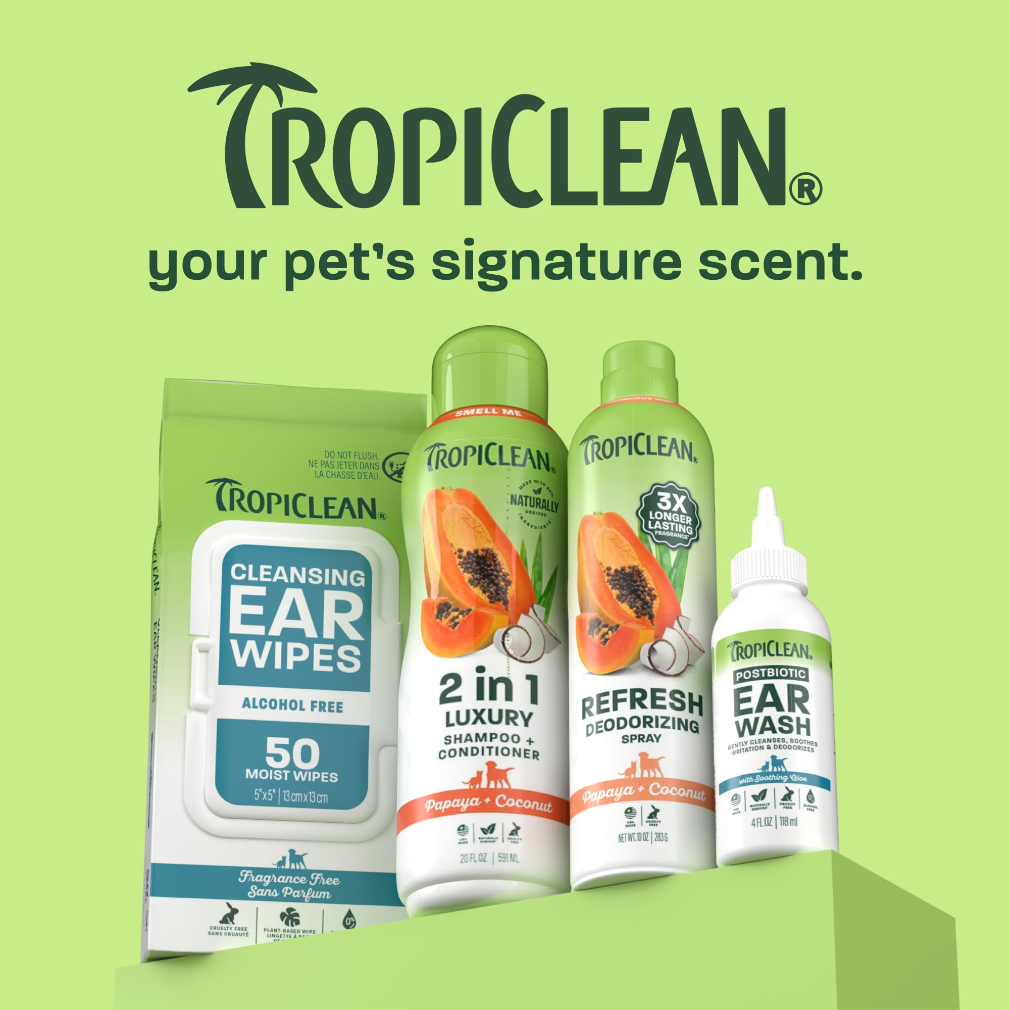 Lingettes TropiClean pour chien apportant douceur et hydratation
