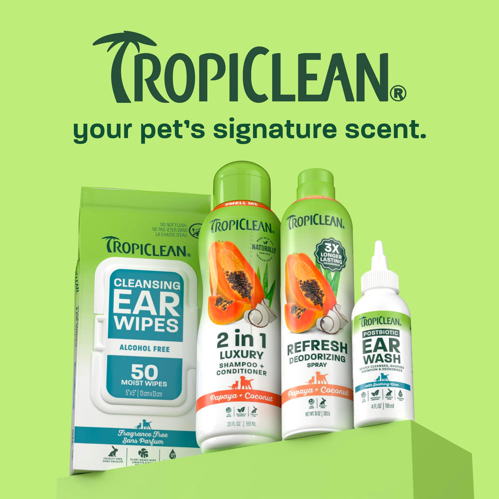 Lingettes TropiClean pour chien apportant douceur et hydratation