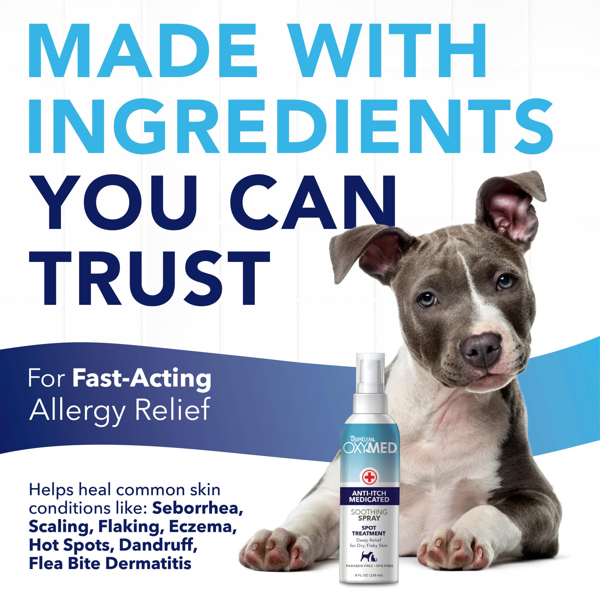 TropiClean OxyMed soin peau chiens et chats, flacon pratique