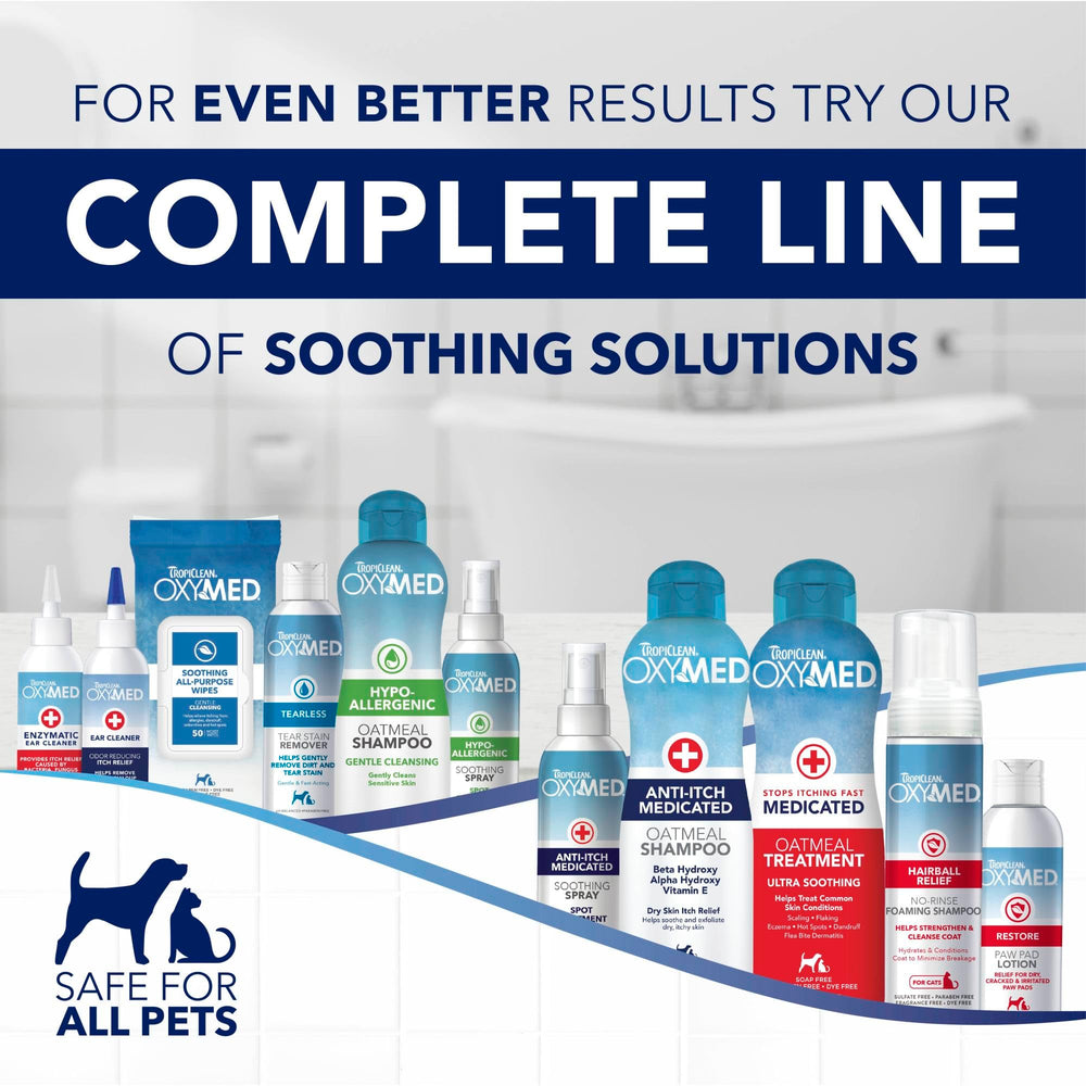 TropiClean Oxymed – utilisation quotidienne pour chiens et chats.