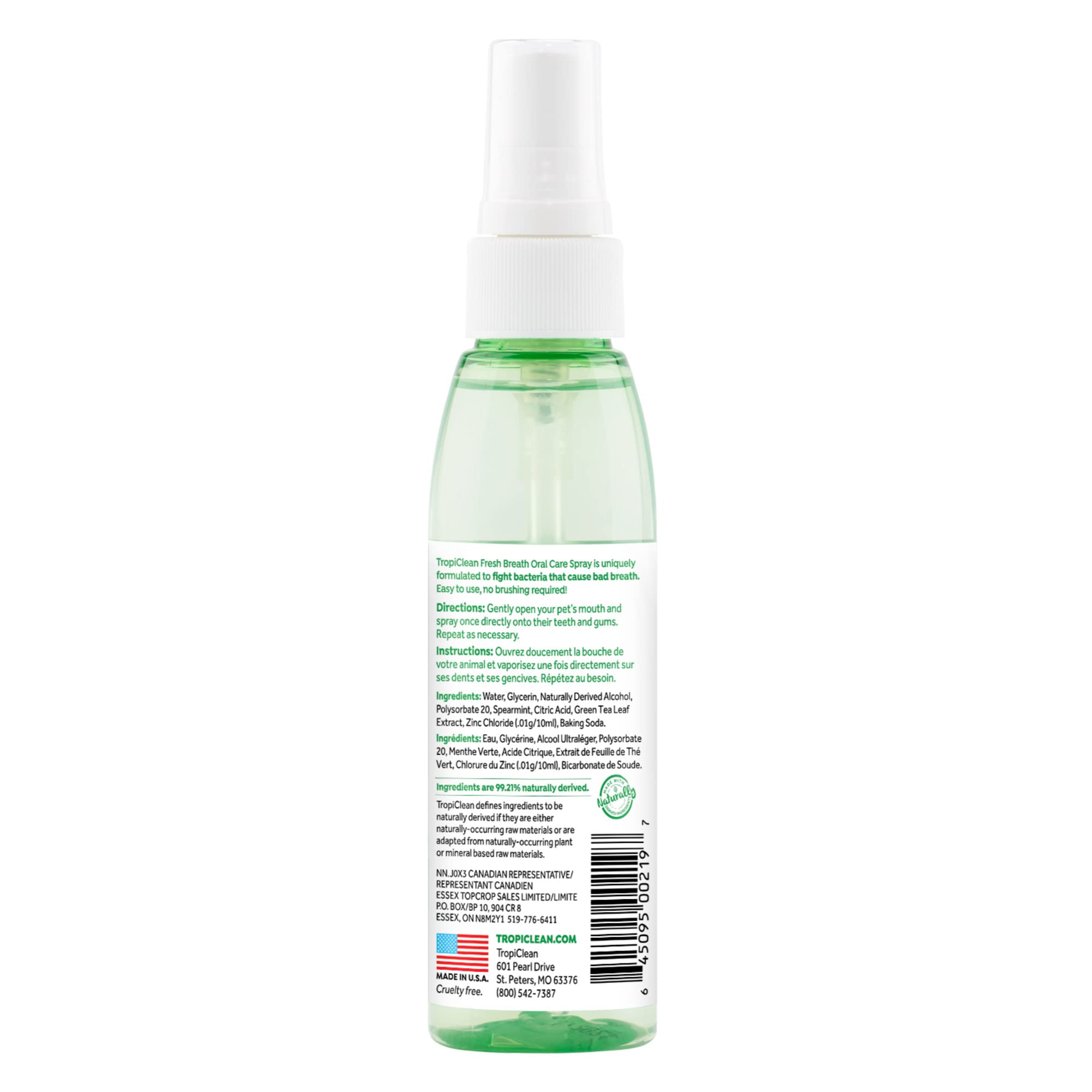 TropiClean: pulvérisation rapide, pratique sans brosse ni dentifrice.