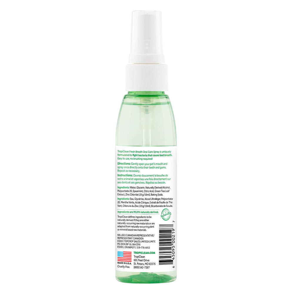 TropiClean: pulvérisation rapide, pratique sans brosse ni dentifrice.