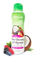 TropiClean Shampoing Déodorisant pour Chats — bouteille pratique et déodorisation efficace.