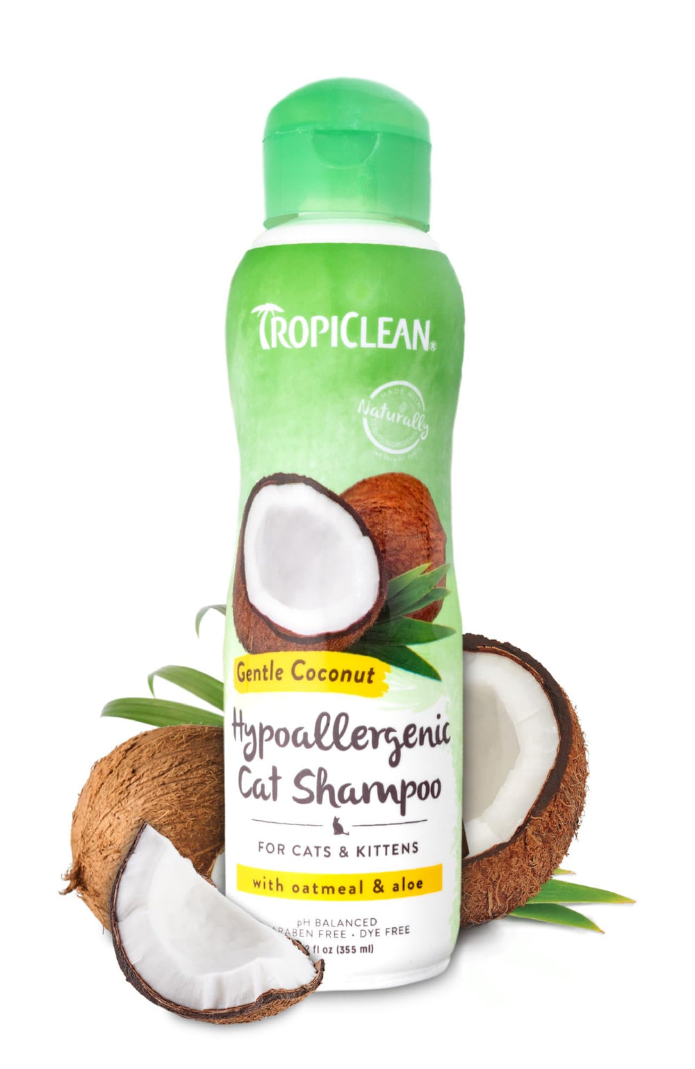 TropiClean Shampoing Doux pour chaton et chat, bouteille, douceur pelage hydratante