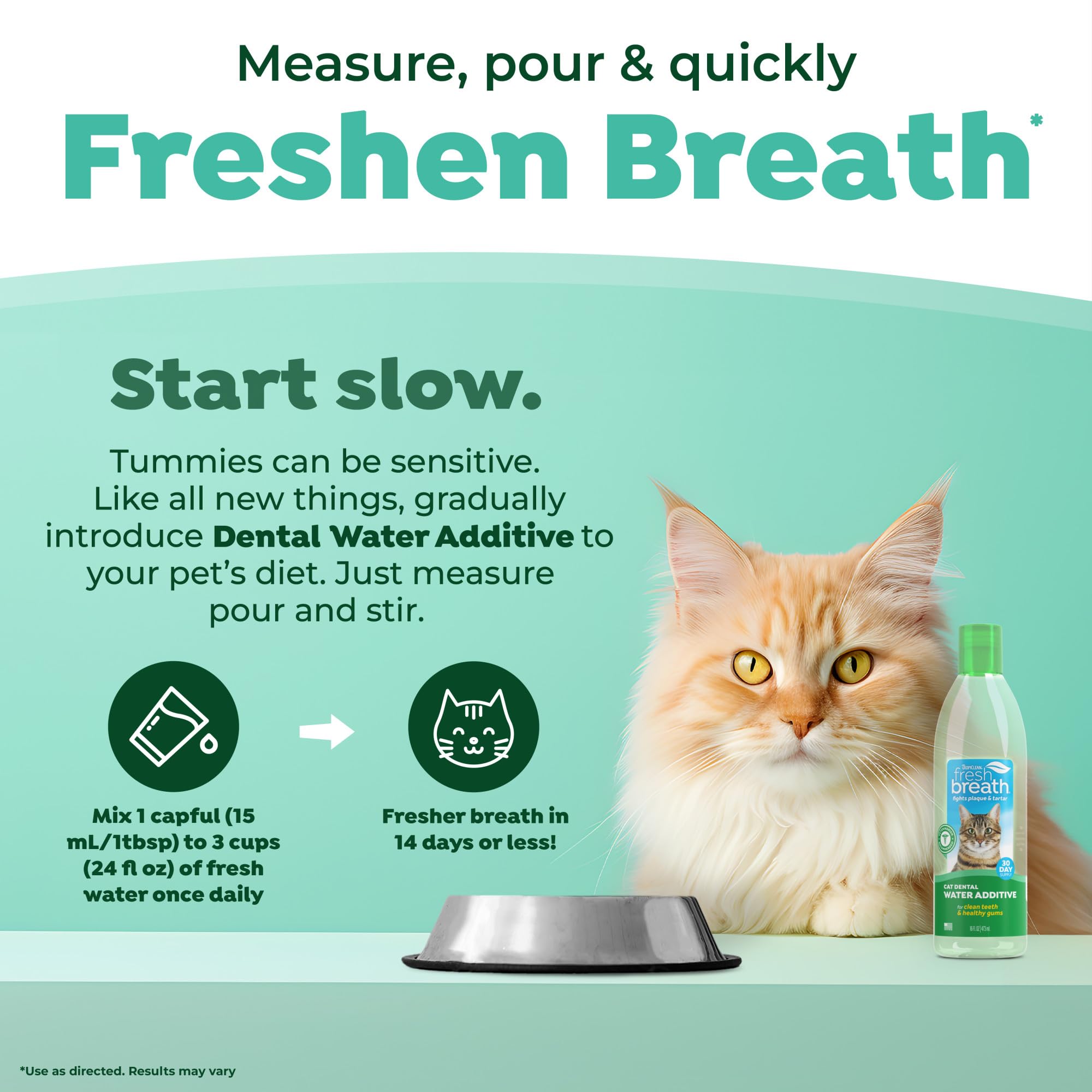 TropiClean: sourire-chat-haleine-fraiche, suggérant une haleine plus fraîche.