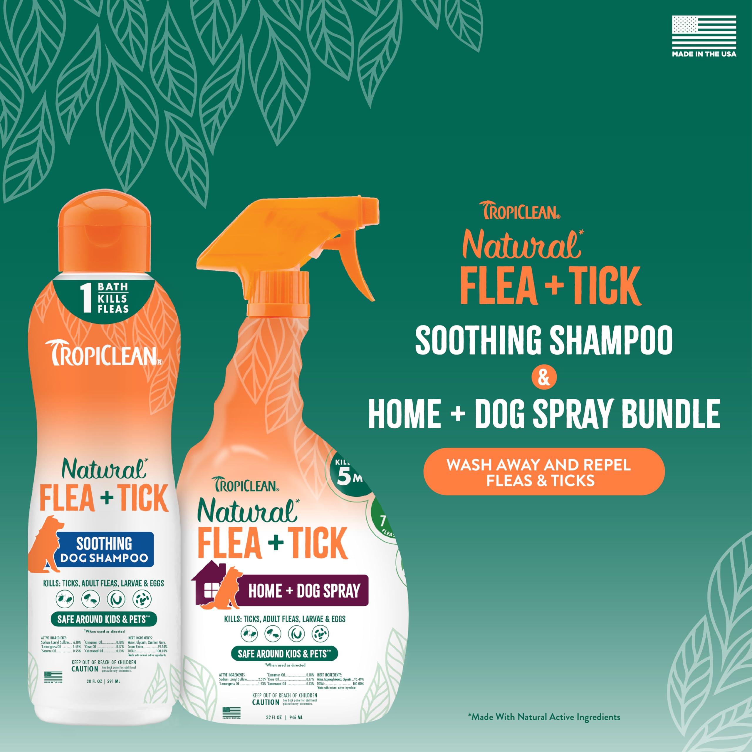 TropiClean Spray Literie pour chien, pulvérisateur sur lit, environnement propre.