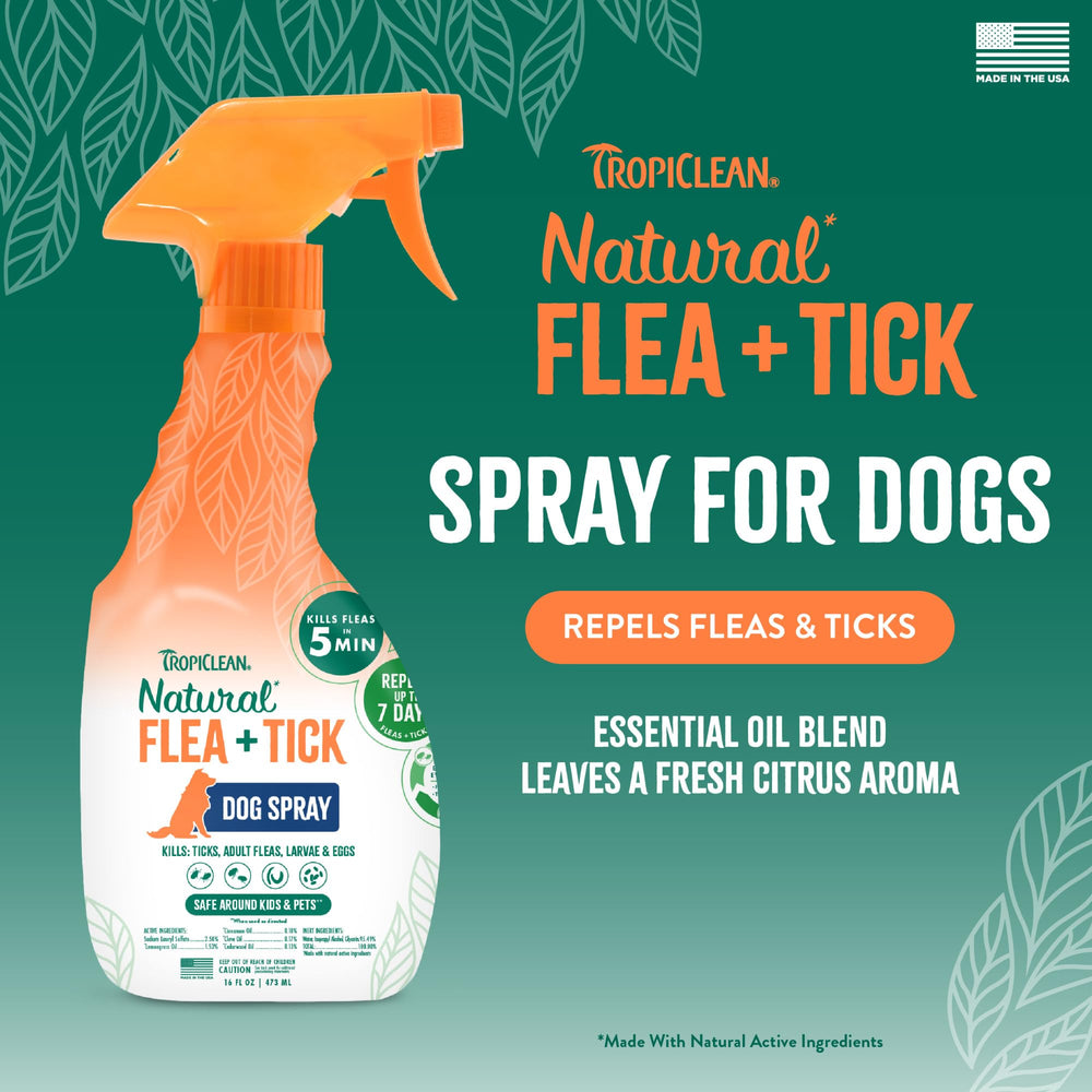 TropiClean spray menthe-arôme frais pour intérieur frais et naturel.
