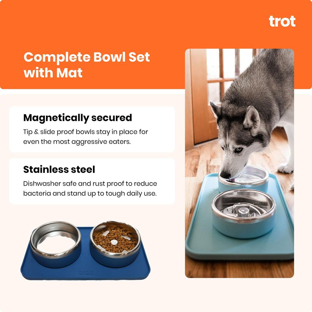 Tapis silicone Trot anti-glisse, stabilise l’espace repas et évite les éclaboussures.