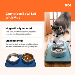 Tapis silicone Trot anti-glisse, stabilise l’espace repas et évite les éclaboussures.