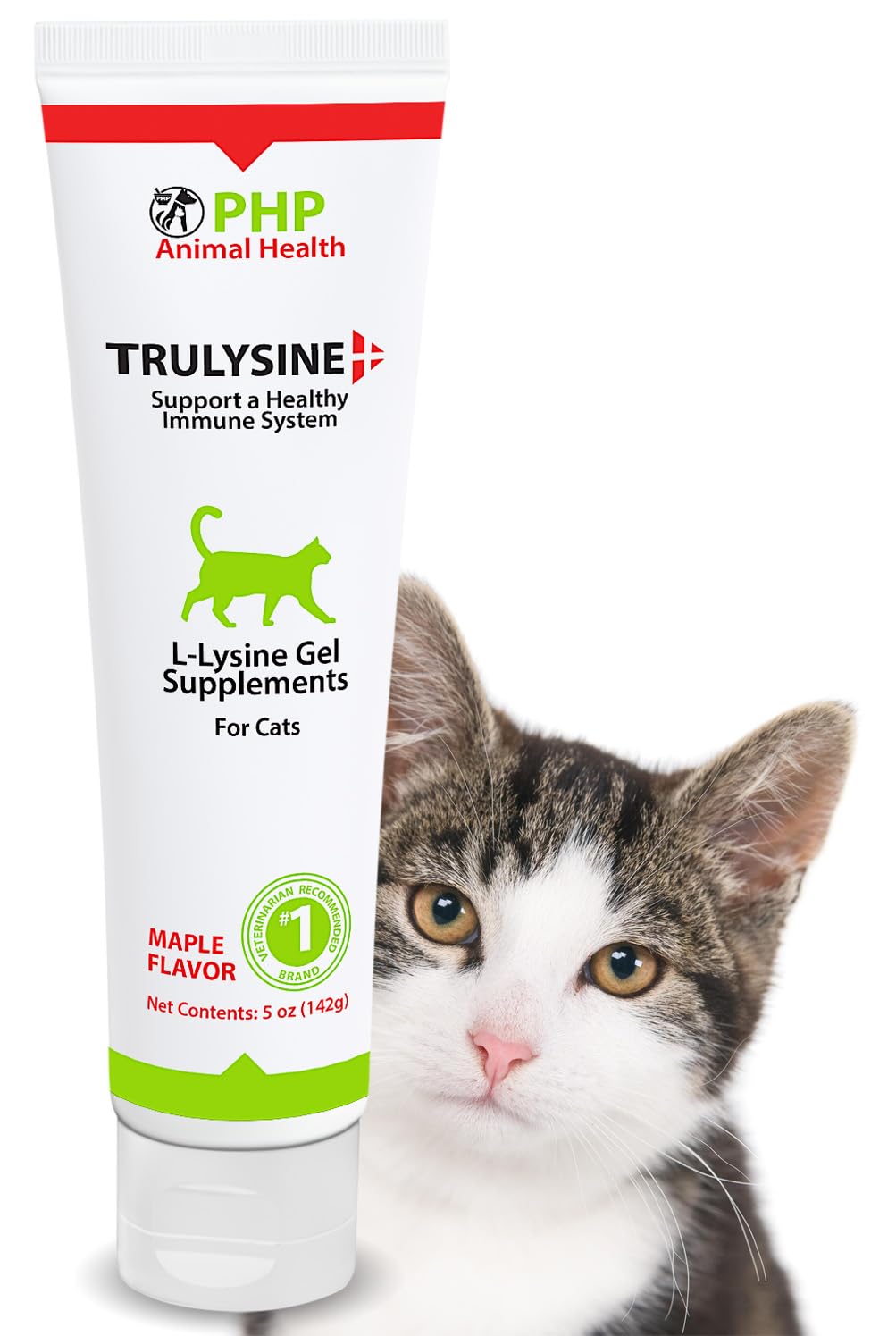 Trulysine Lysine Gel pour chat, bouteille et dosage simples, soutien immunitaire potentiel.