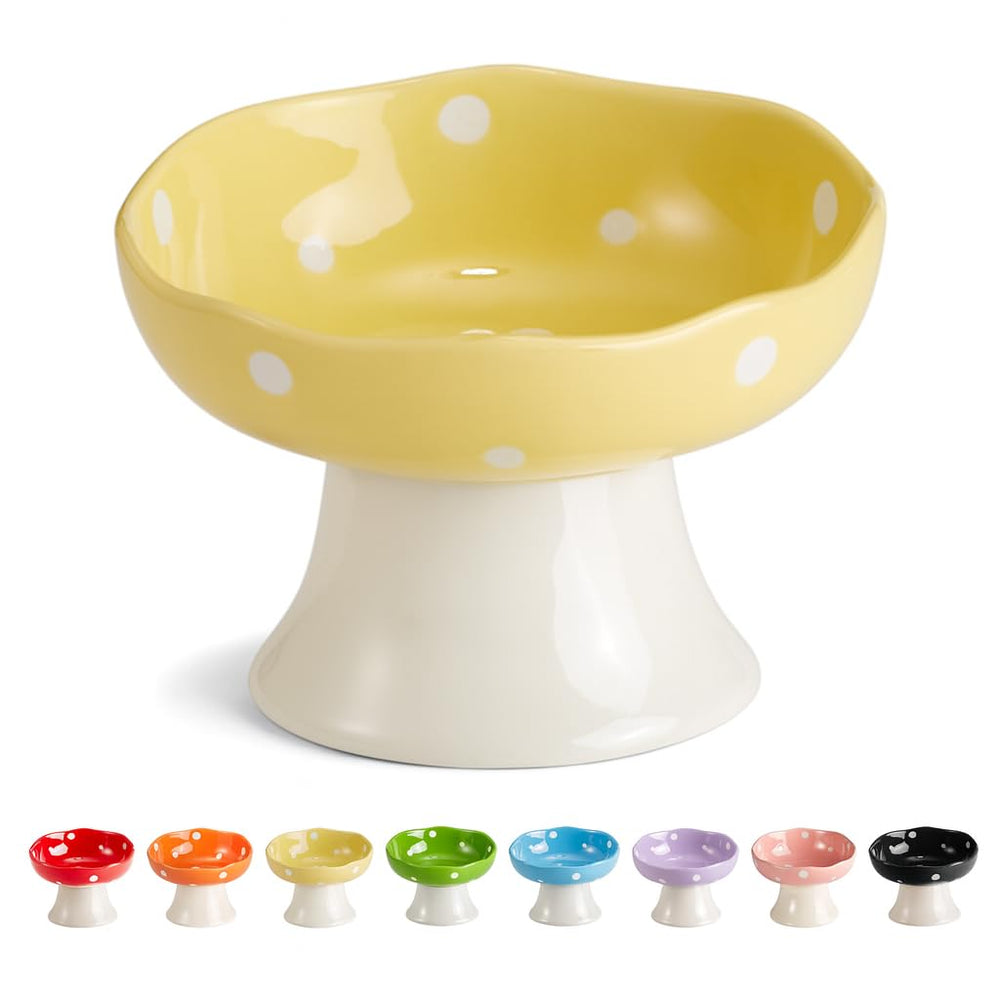 Bol TRUNDISAN surélevé en céramique jaune, posture naturelle lors des repas.