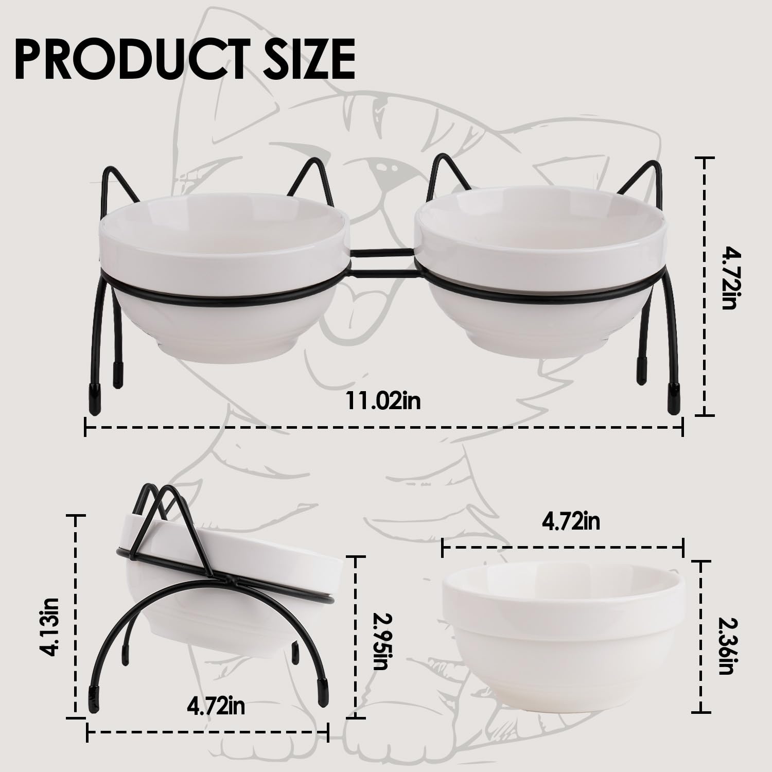 TRUNDISAN bols ceramique double pour nourriture et eau sans fuite
