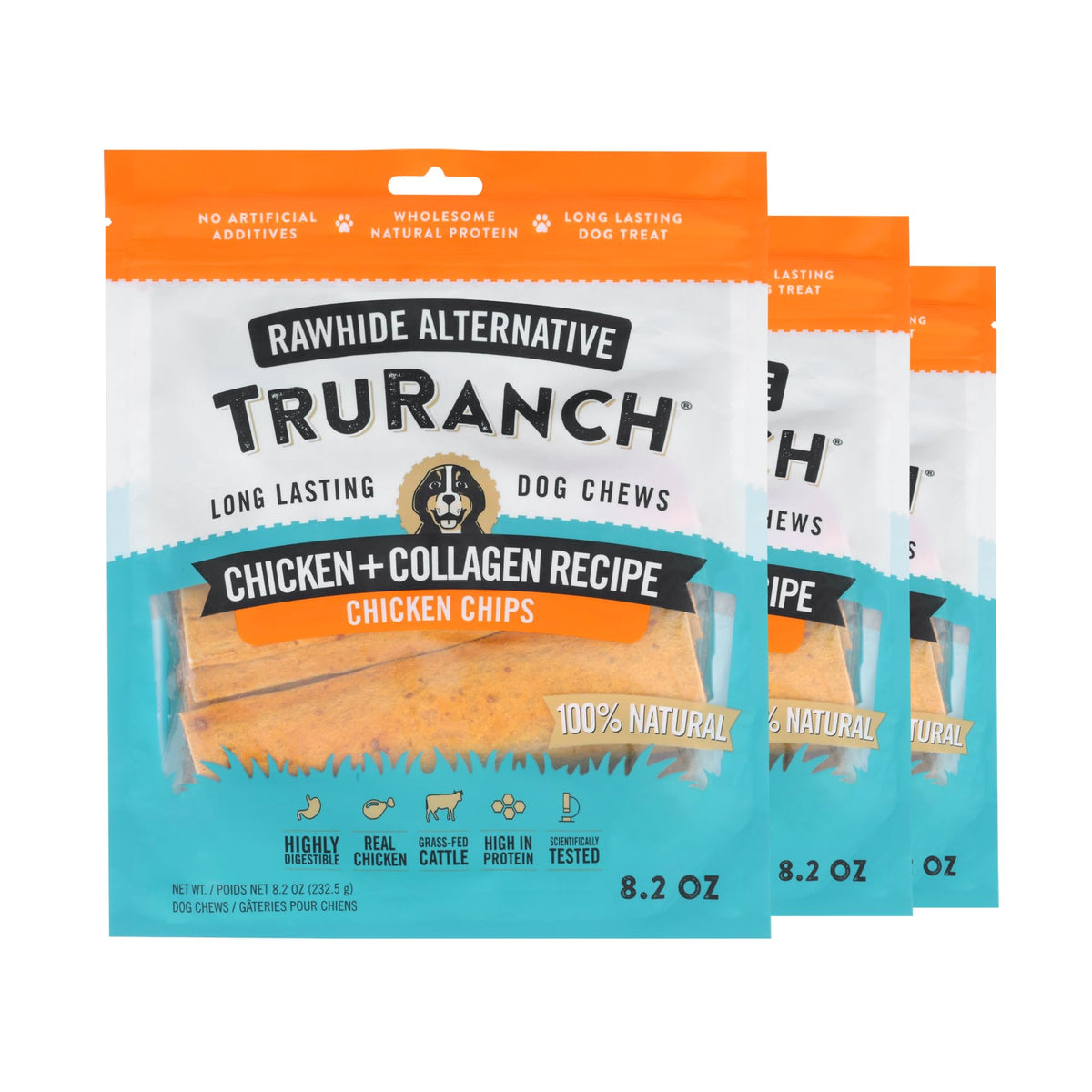 Friandise TRURANCH Collagene pour chien au poulet, saveur naturelle.