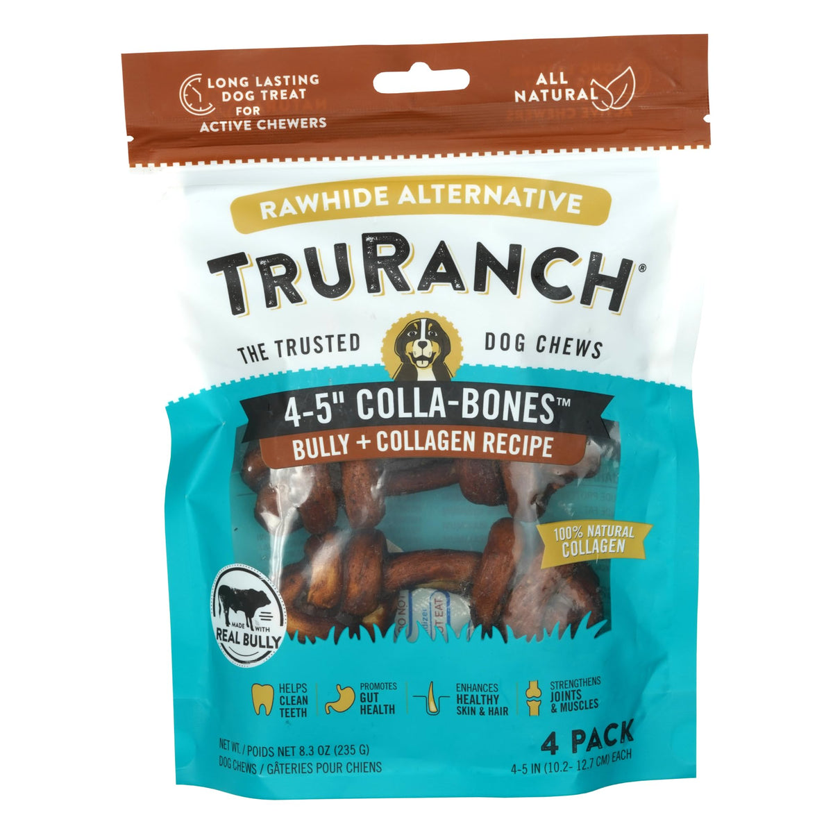 TRURANCH Os en collagène Bully – Morceau appétent pour un éventuel soutien des articulations.