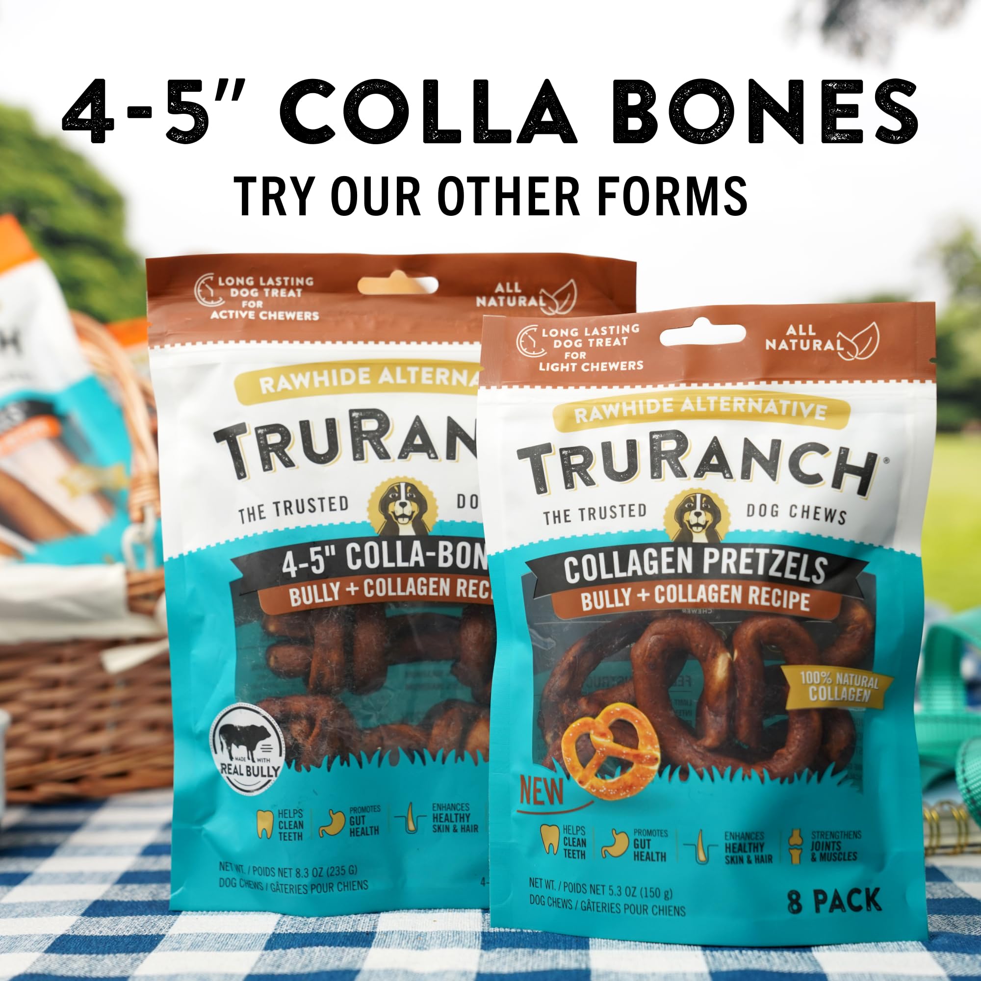 TRURANCH Os en collagène Bully – Friandise à mâcher de longue durée.