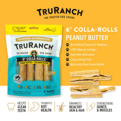 TRURANCH rouleaux collagène chien beurre-de-cacahuete: récompense savoureuse et soutien digestif.