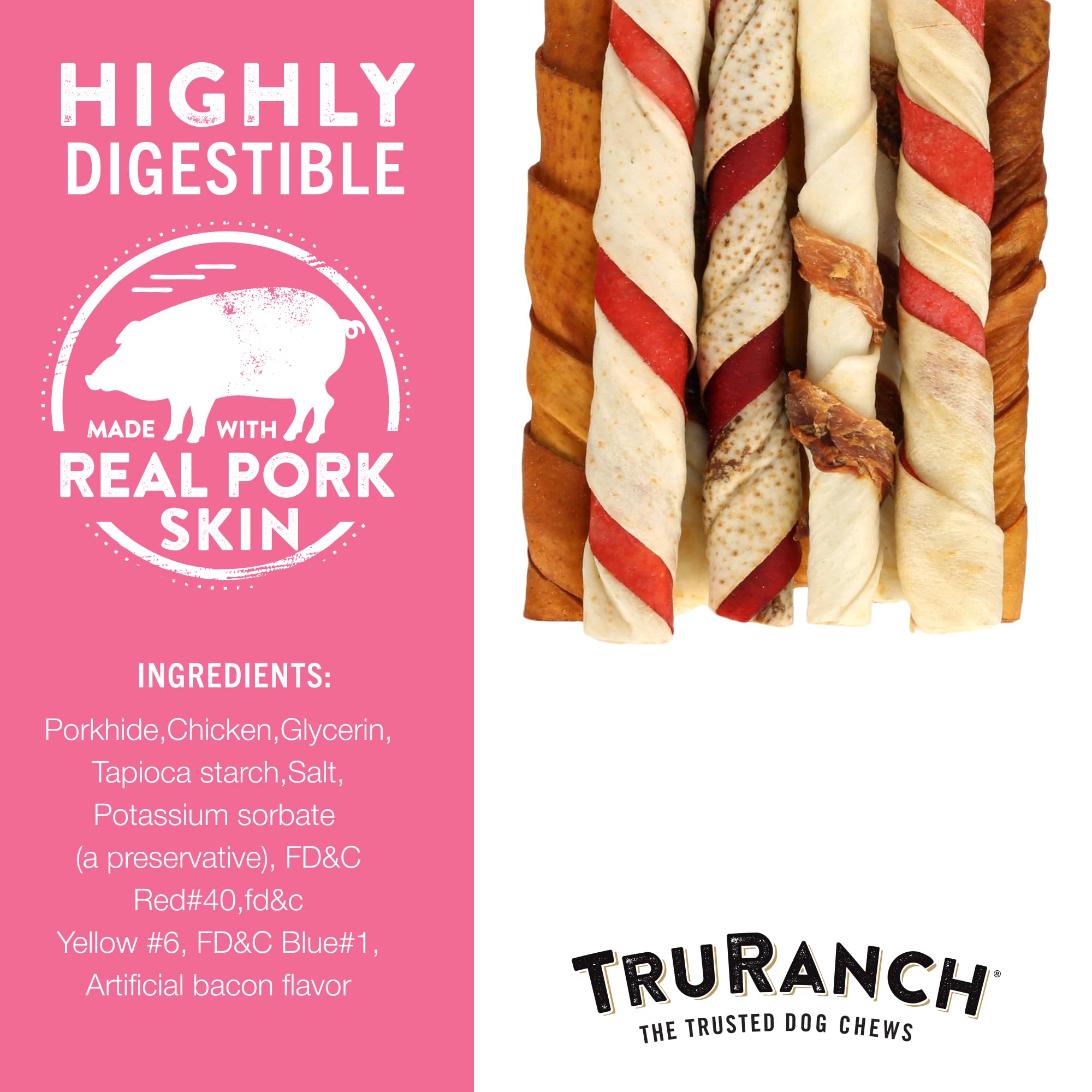 TRURANCH sans lait, sans soja, sans maïs, friandise adaptée aux chiens sensibles.