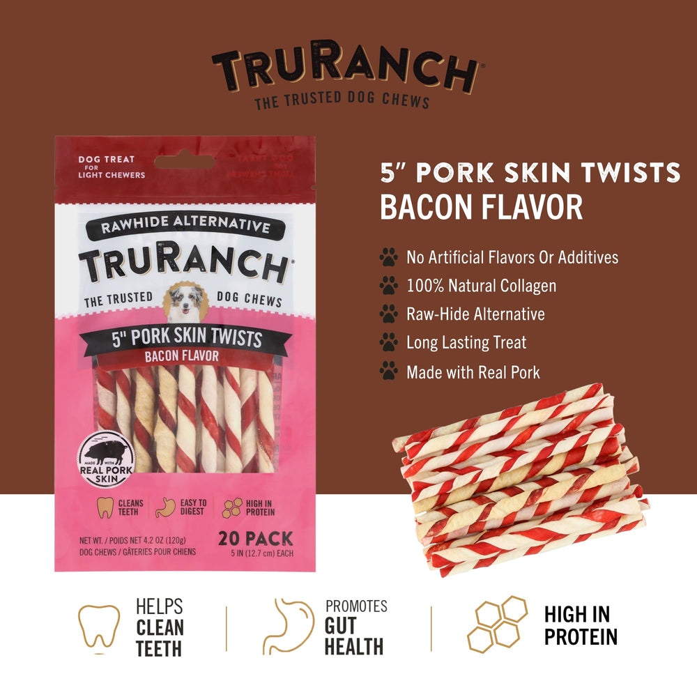 TRURANCH torsades-peau-porc-collagene-chiens: friandise au collagène pour peau et pelage.