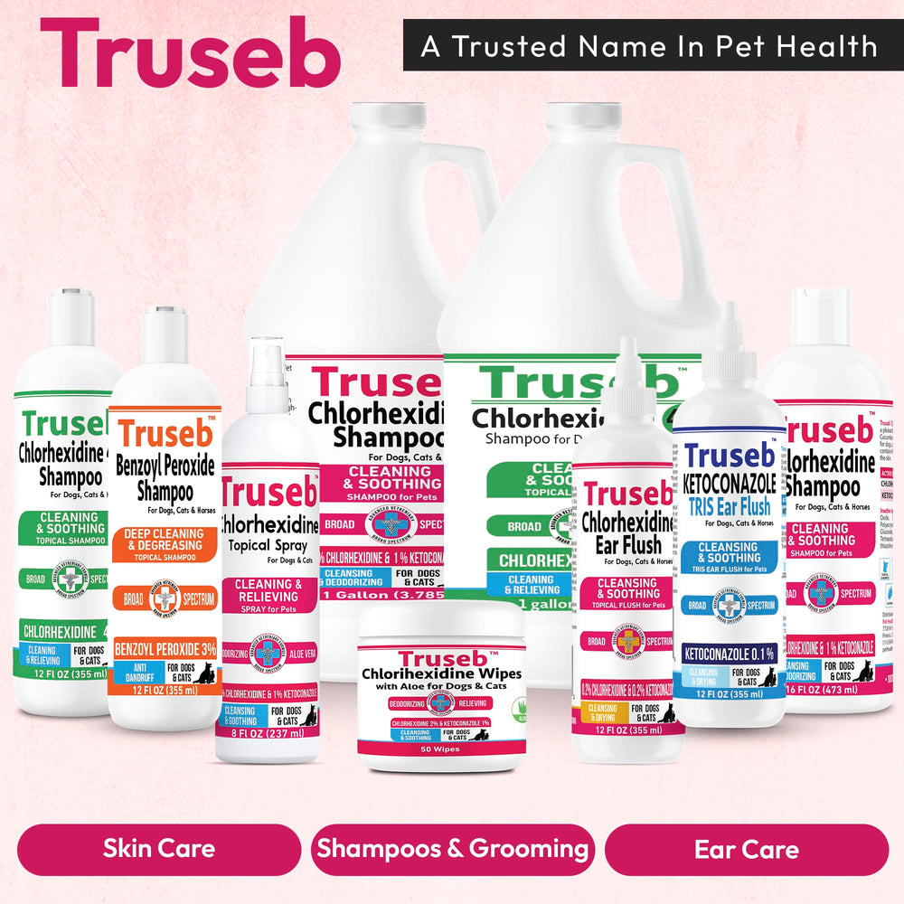 Utilisation quotidienne de Truseb pour le soin cutané des animaux.