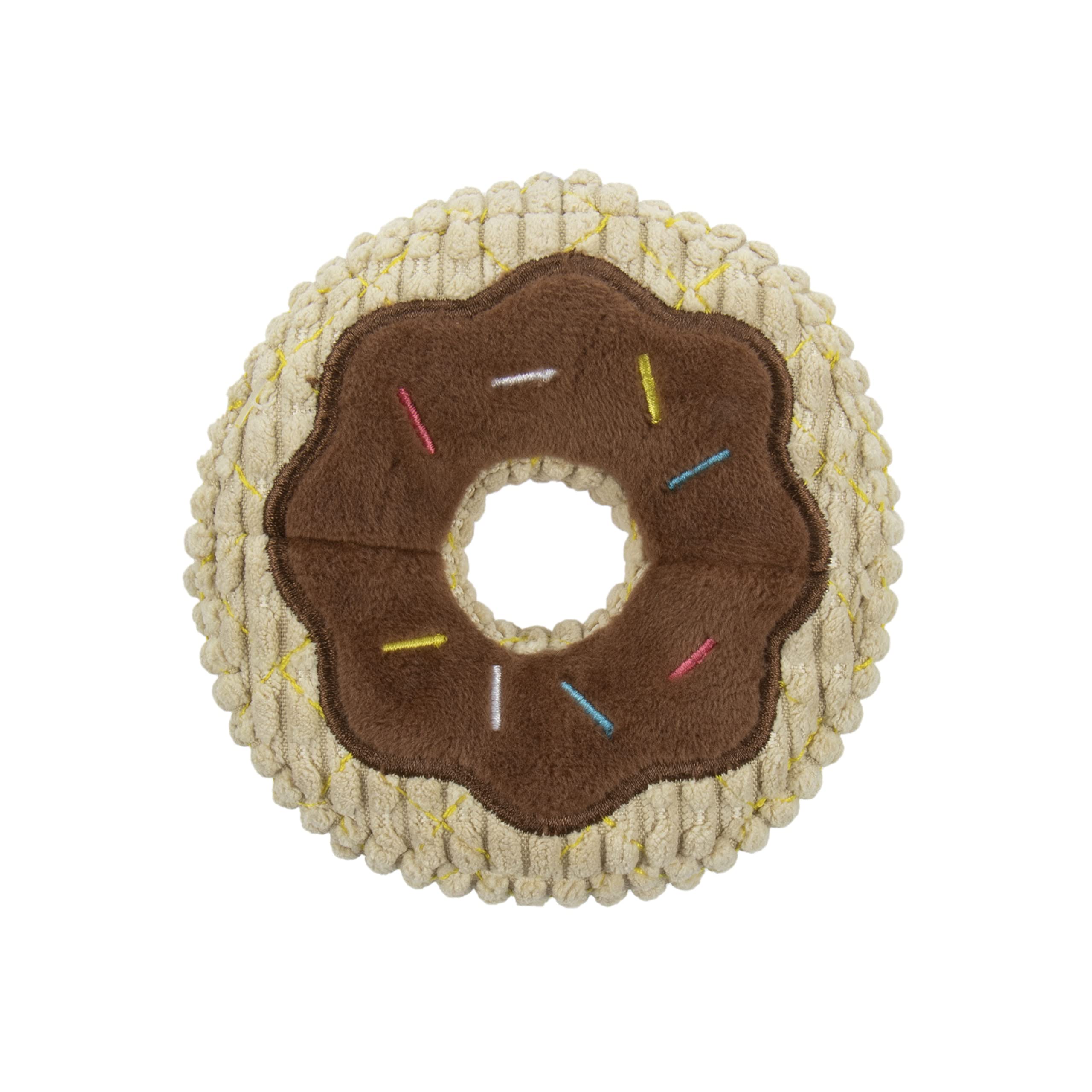 TrustyPup beignet sifflet peluche tan petit, parfait pour jeux et câlins.