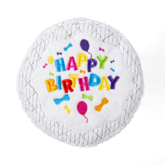 TrustyPup jouet peluche gâteau anniversaire blanc grand, idéal pour câliner et mordiller